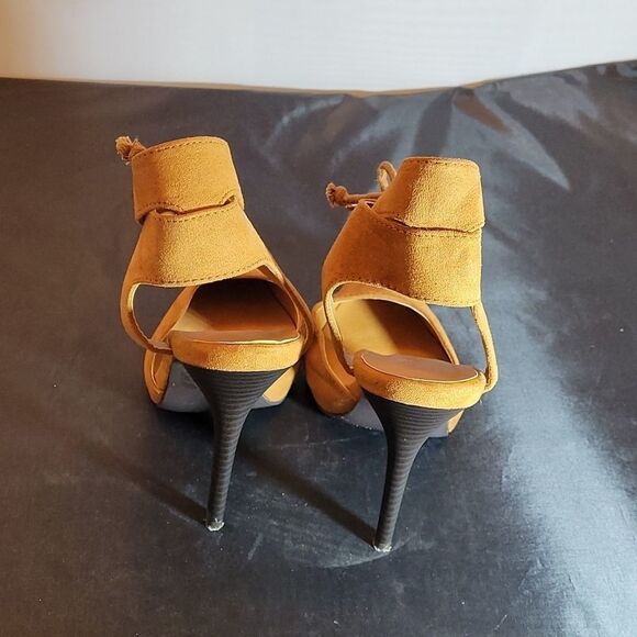 CHARLOTTE RUSSE WOMEN'S COLLECTION FAUX SUEDE D'ORSAY ANKLE STRAP TIE STILETTOS - Picture 5 of 12